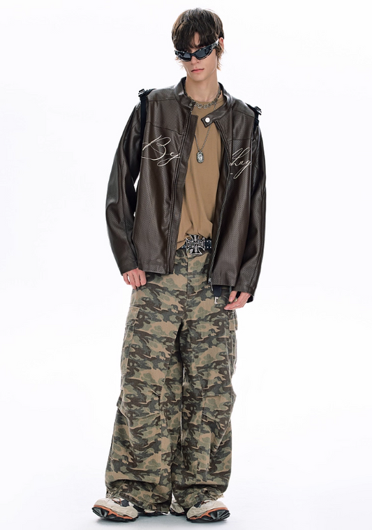 Vintage Camouflage Loose Cargo Pants