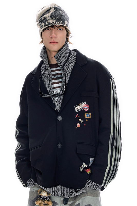 Patchwork Air Layer Casual Blazer