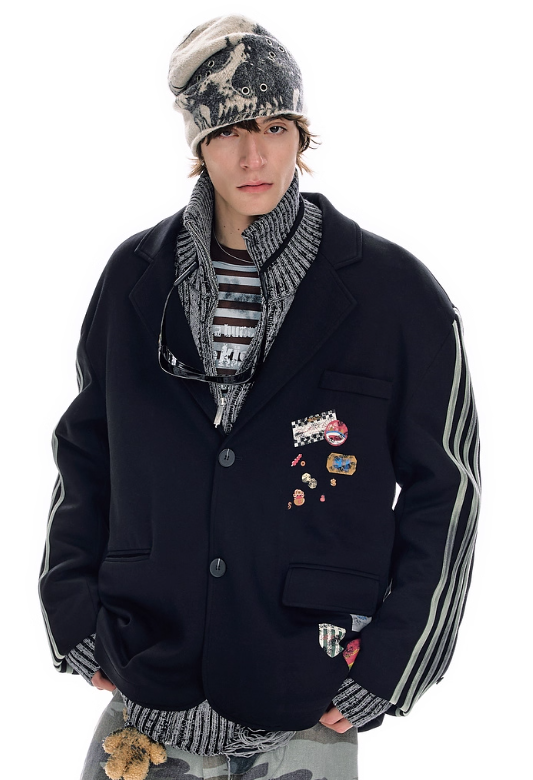 Patchwork Air Layer Casual Blazer