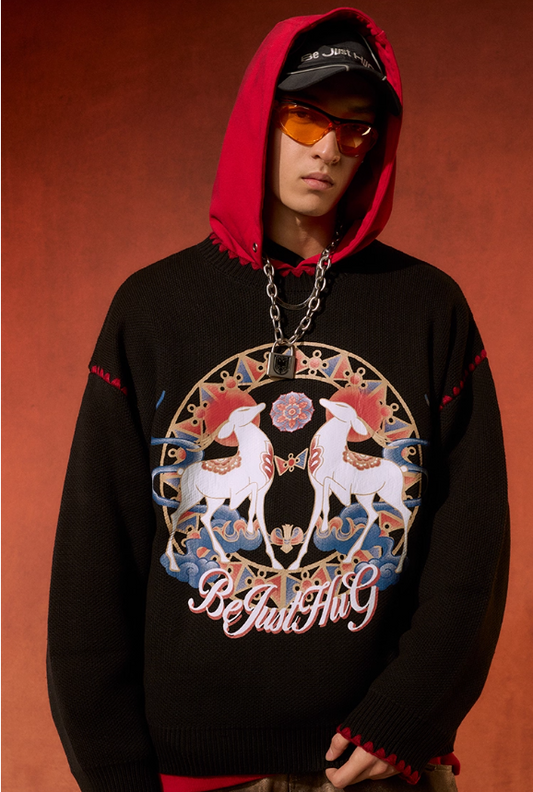 Dunhuang Red Lunar New Year Sweater