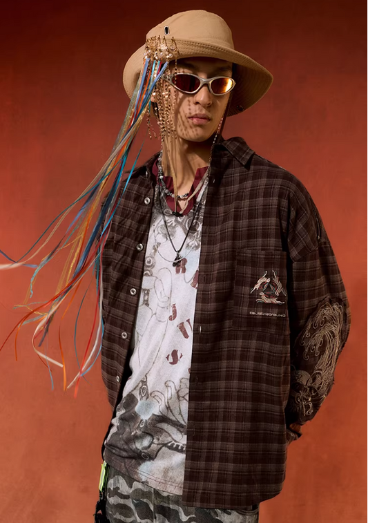 Thick Patchwork Vintage Plaid Shirt