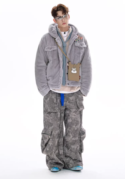 Faux Rabbit Fur Hooded Winter Coat