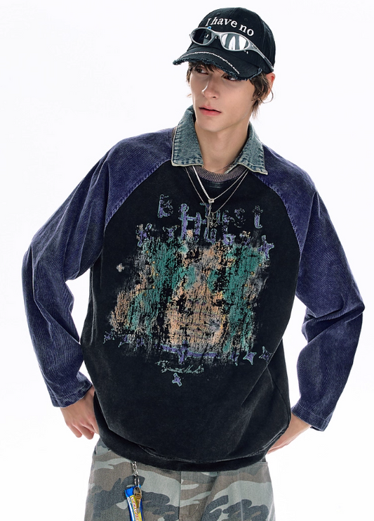 American Corduroy Distressed Crewneck Sweatshirt